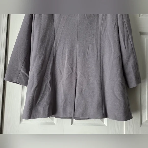 NWOT Garnet Hill Gray Ribbon Candy Ruffle Front Wool Coat Size 18 - Picture 11 of 16